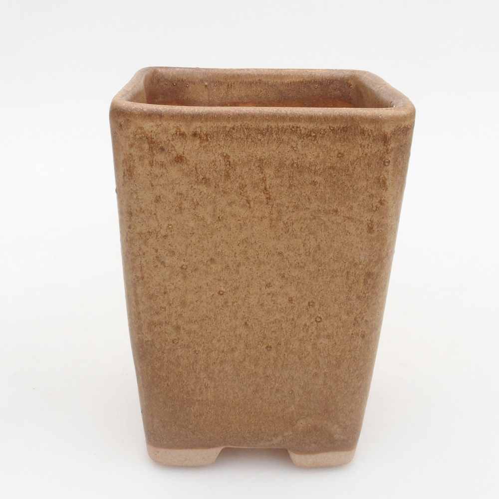 Ceramic bonsai bowl 8 x 8 x 10,5 cm, color brown