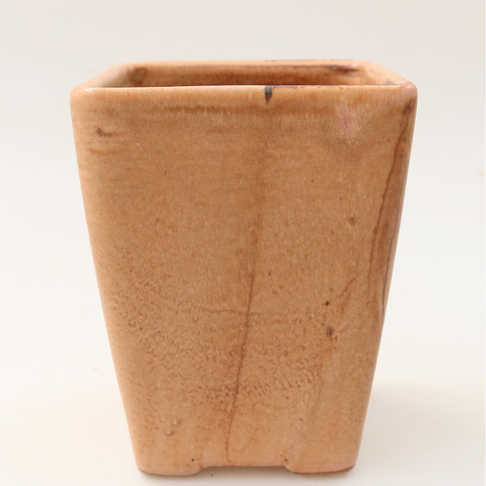Ceramic bonsai pot, 8.5 x 8.5 x 11 cm, pink