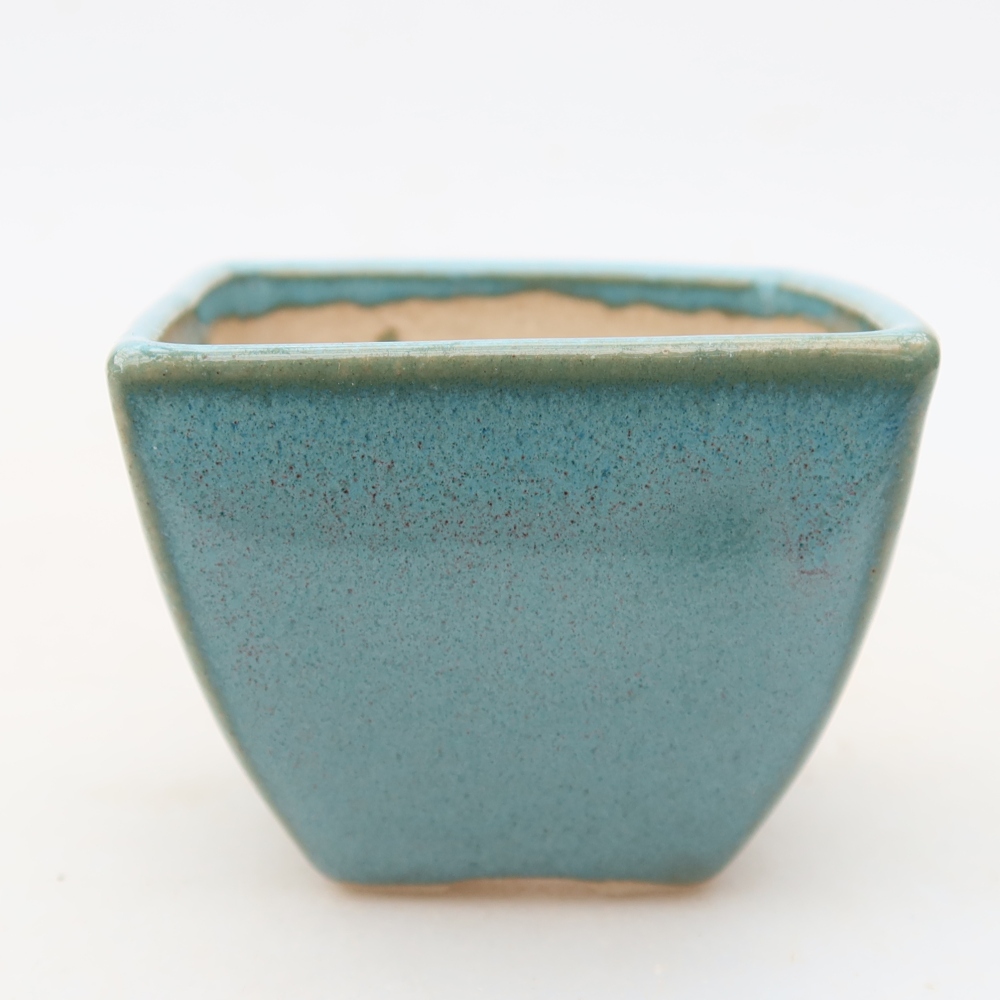 Ceramic bonsai pot, 5.5 x 5.5 x 4.5 cm, blue