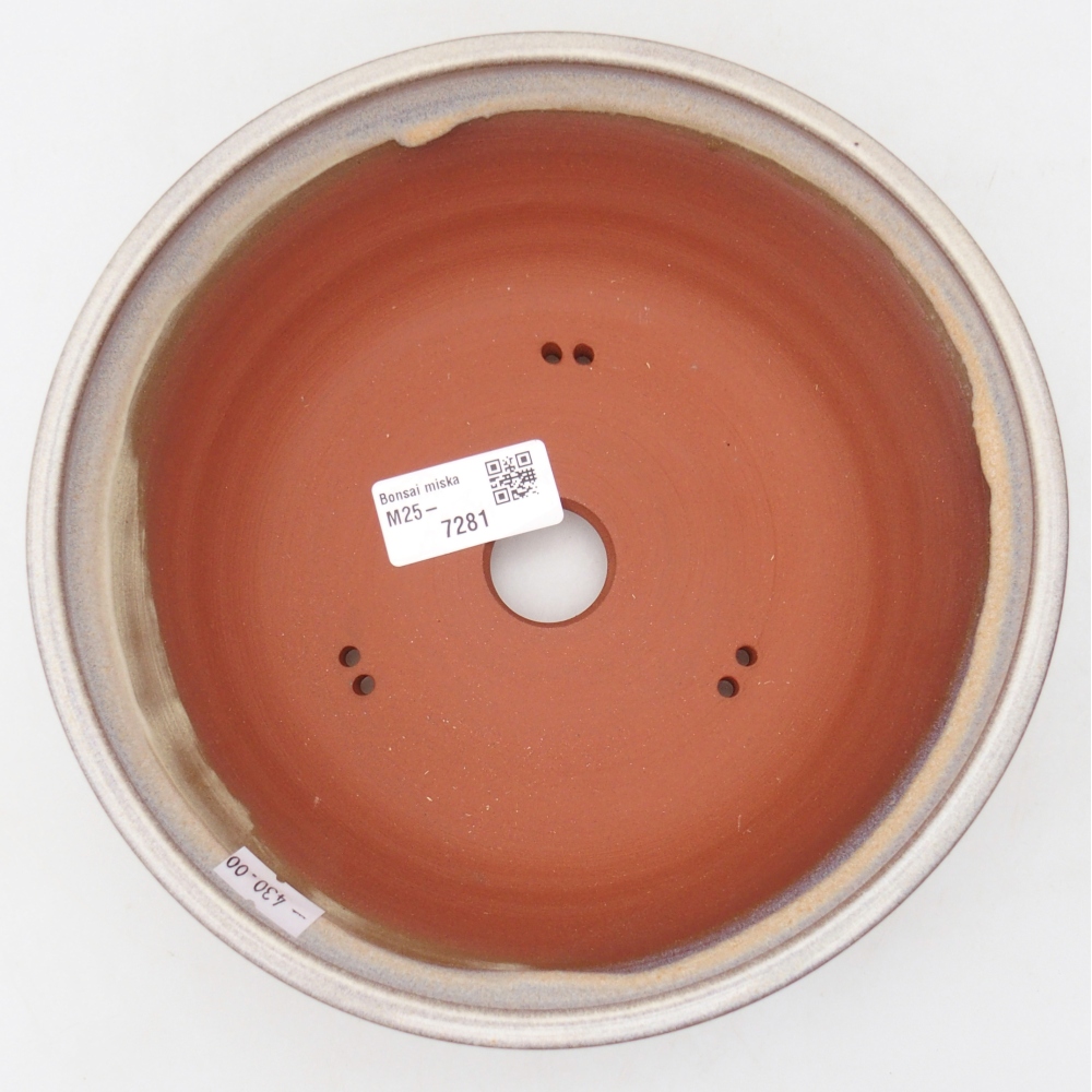 Ceramic bonsai bowl 20 x 20 x 6,5 cm, colour beige