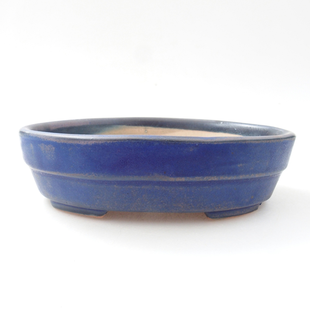 Ceramic bonsai bowl 13,5 x 10,5 x 3,5 cm, color blue
