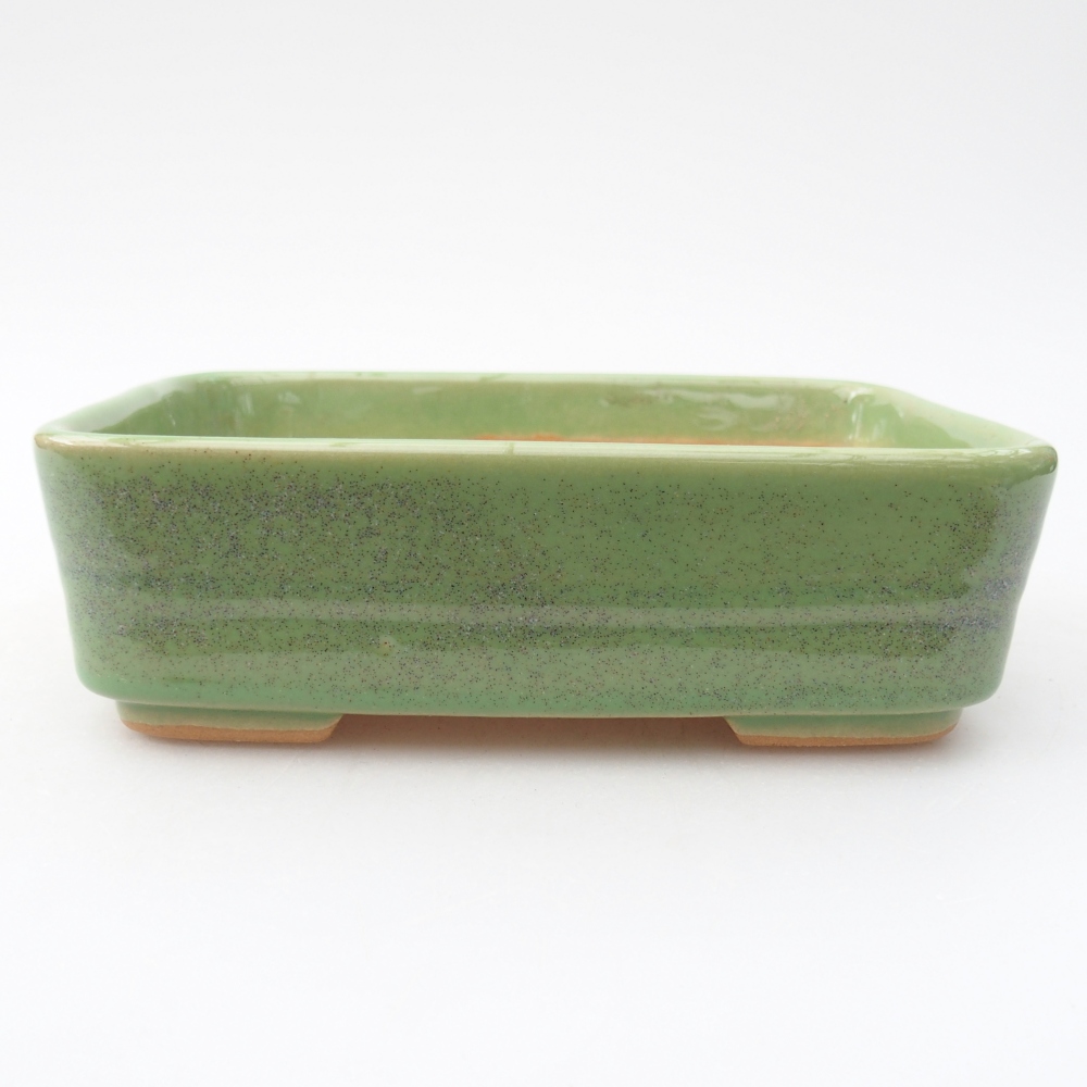 Ceramic bonsai bowl 14,5 x 10,5 x 4,5 cm, green