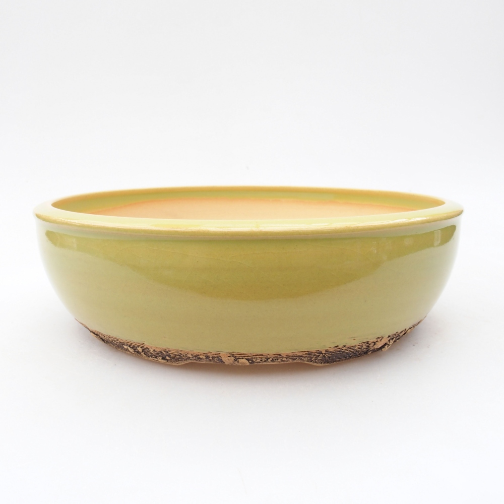 Ceramic bonsai bowl 20 x 20 x 5,5 cm, color green