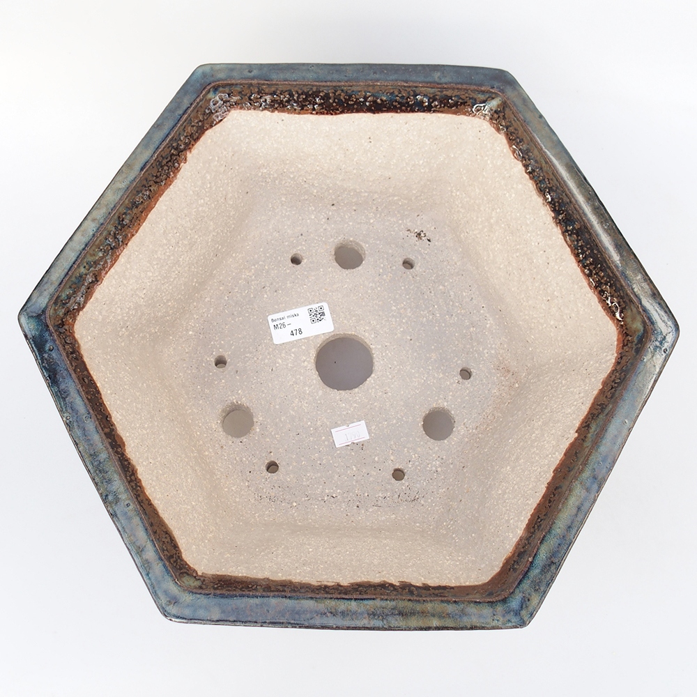 Ceramic bonsai bowl 36 x 31,5 x 14 cm, brown