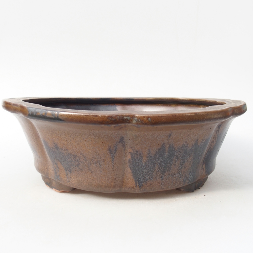 Ceramic bonsai bowl 26 x 26 x 8,5 cm, brown