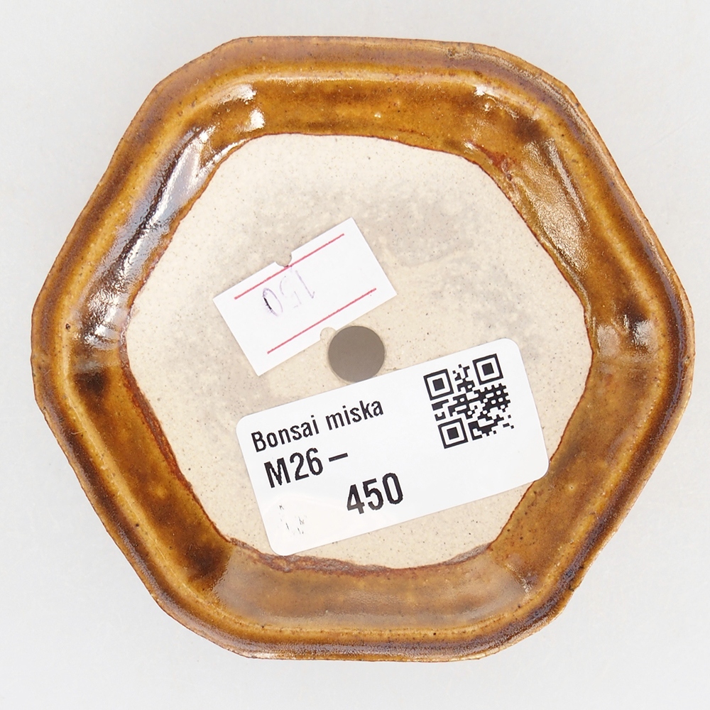 Ceramic bonsai bowl 8,5 x 8 x 2,5 cm, brown