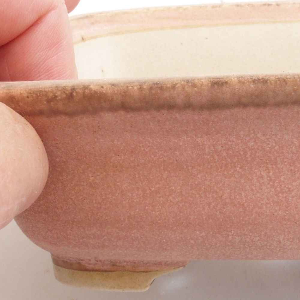 Ceramic bonsai bowl 14,5 x 12 x 4,5 cm, color pink