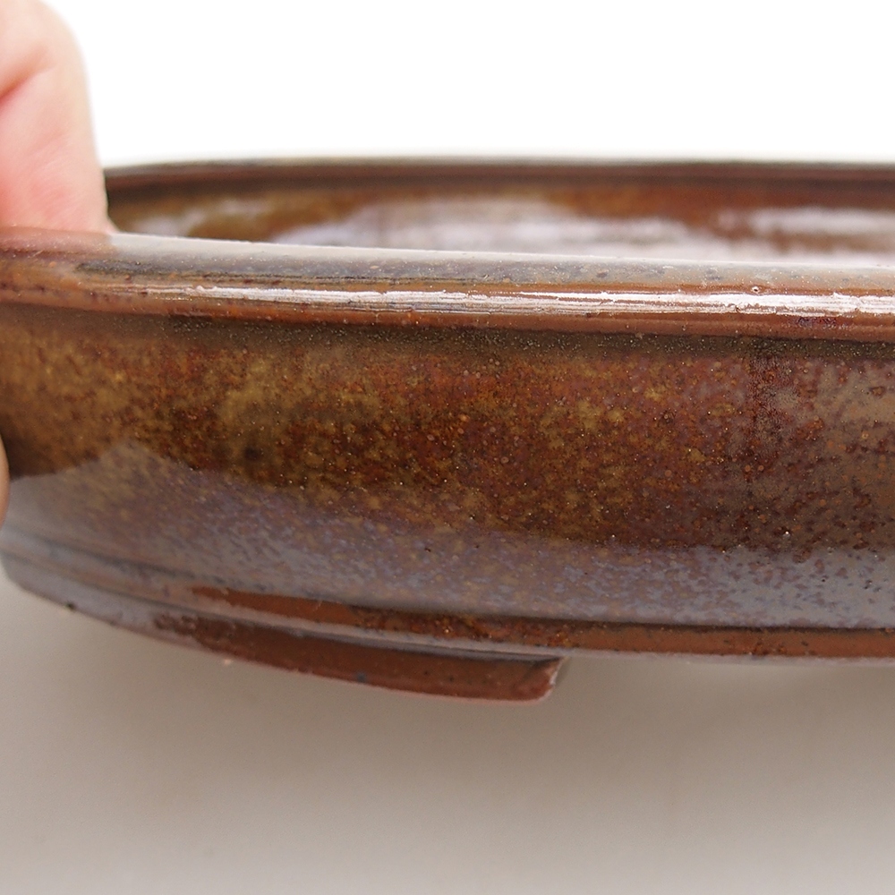 Ceramic bonsai bowl 24 x 19,5 x 4 cm, brown