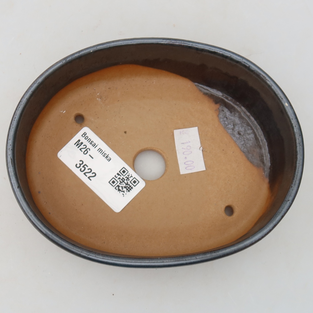 Ceramic bonsai pot, 13 x 10 x 3.5 cm, gray
