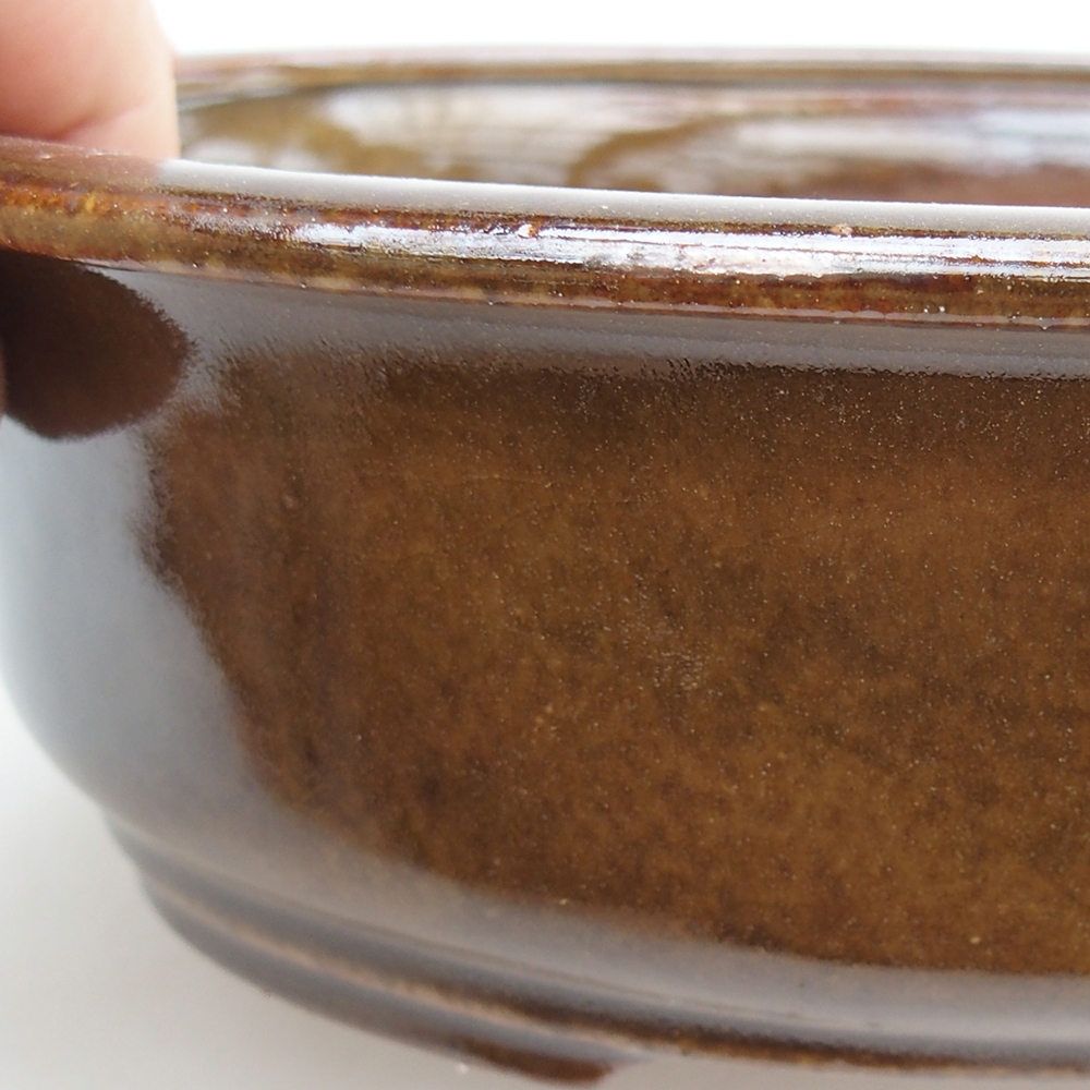 Ceramic bonsai bowl 23 x 19 x 7 cm, brown