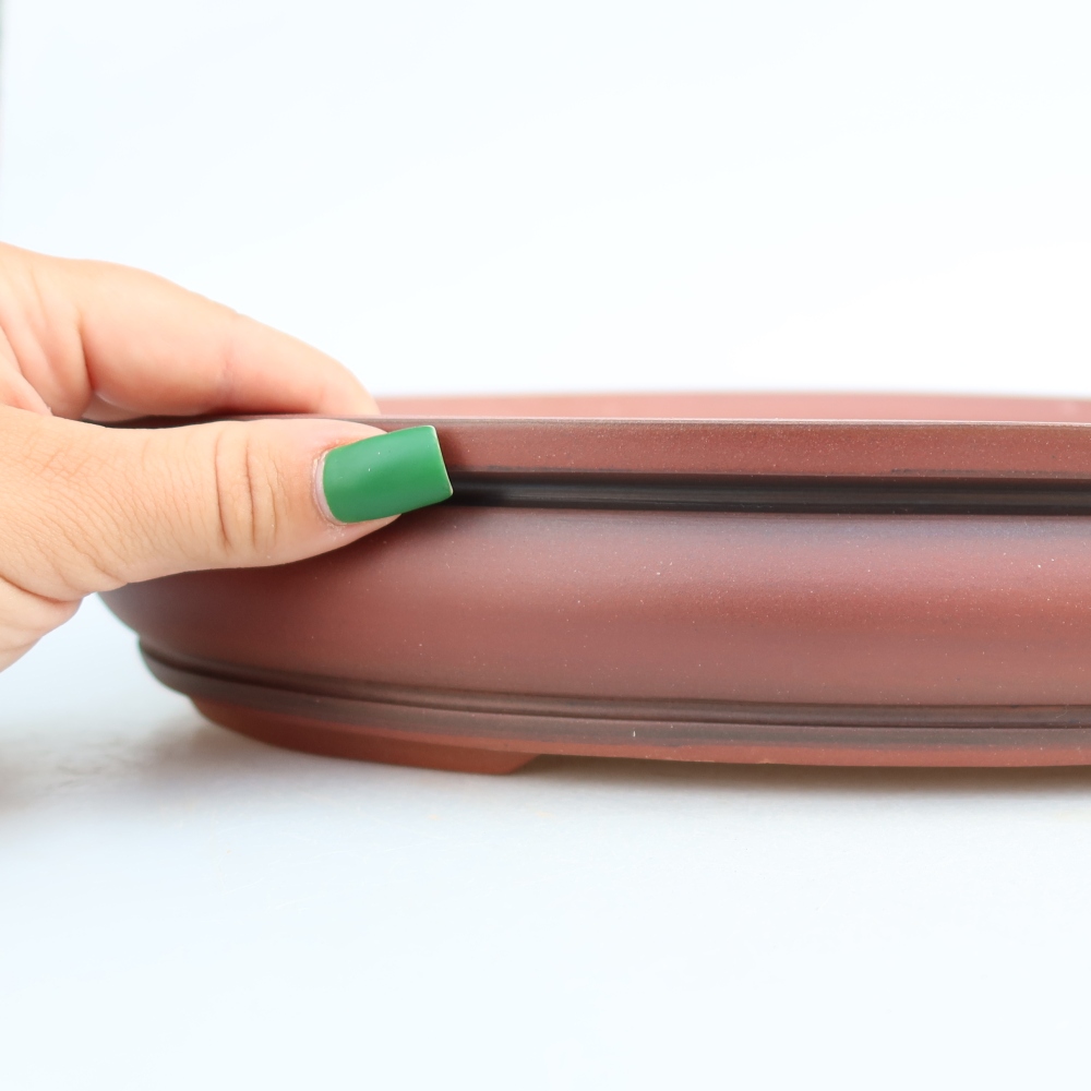 Ceramic Bowl  31 x 23.5 x 5.5 cm, brick red