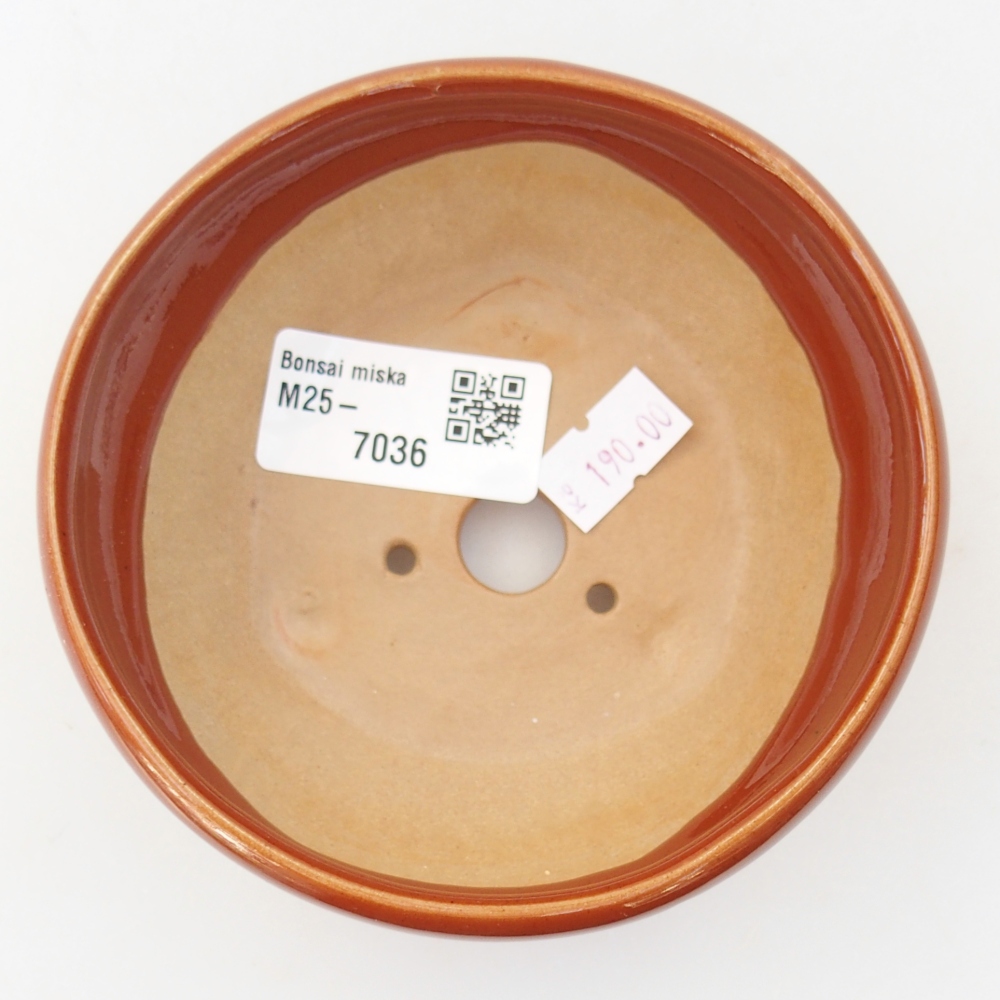 Ceramic bonsai bowl 10 x 10 x 5 cm, brown