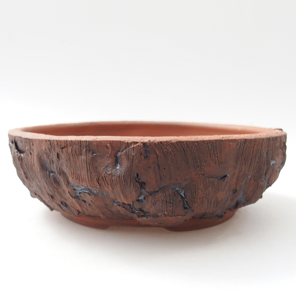 Ceramic bonsai bowl 16,5 x 16,5 x 5 cm, brown