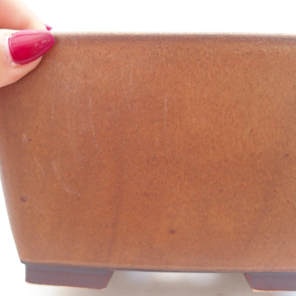 Ceramic bonsai bowl 16 x 16 x 10 cm, color brown