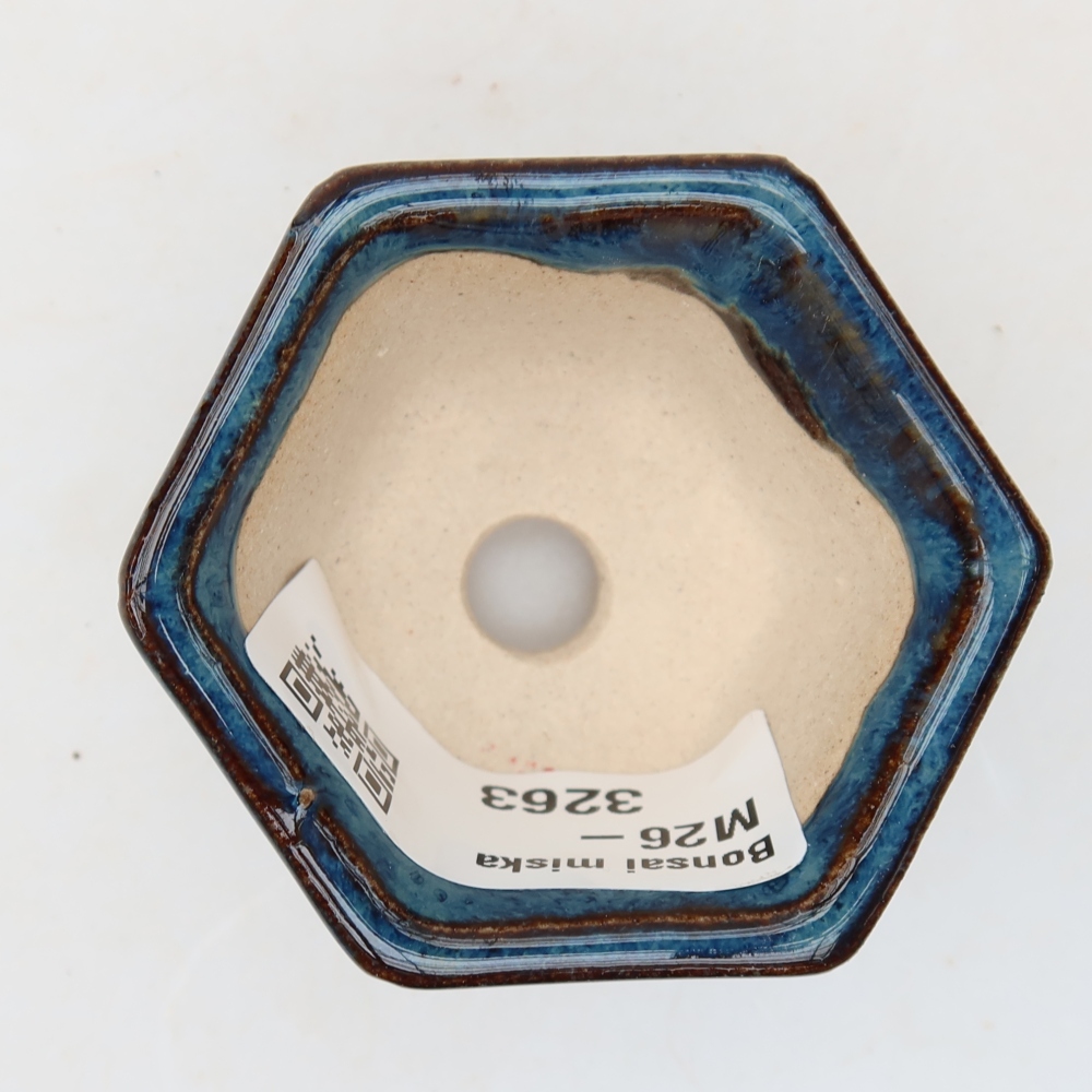 Ceramic bonsai pot, 5.5 x 5 x 3 cm, blue