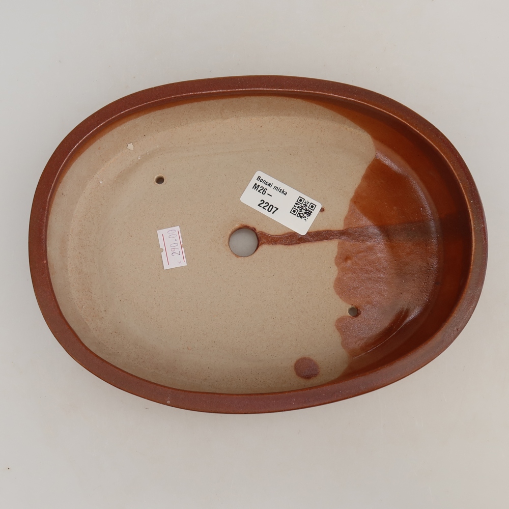 Ceramic bonsai pot, 22 x 17 x 4 cm, burgundy