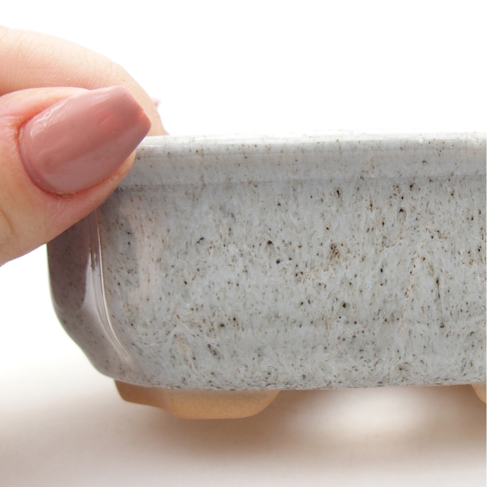 Ceramic bonsai bowl 11,5 x 8,5 x 4 cm, colour beige