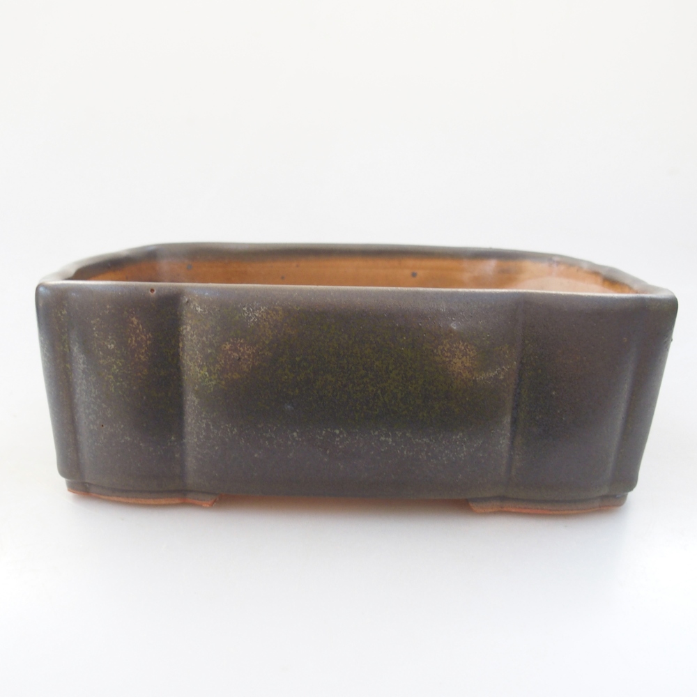 Ceramic bonsai bowl 20,5 x 17 x 7 cm, green
