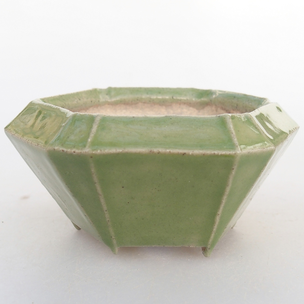 Ceramic bonsai bowl 8,5 x 8 x 4 cm, green