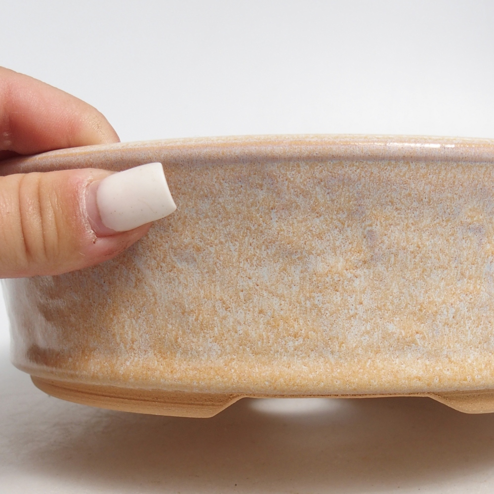Ceramic bonsai bowl 21 x 21 x 6 cm, colour beige