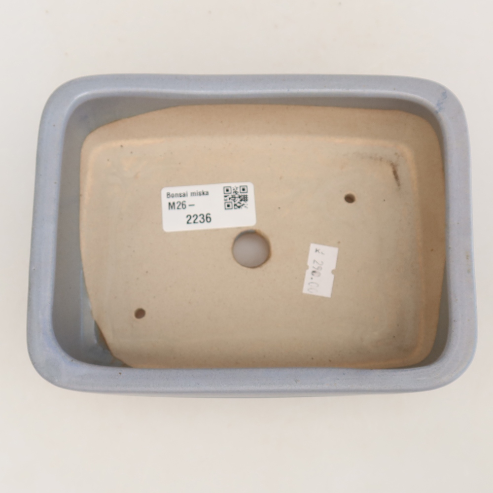 Ceramic bonsai pot, 17 x 12.5 x 5.5 cm, blue