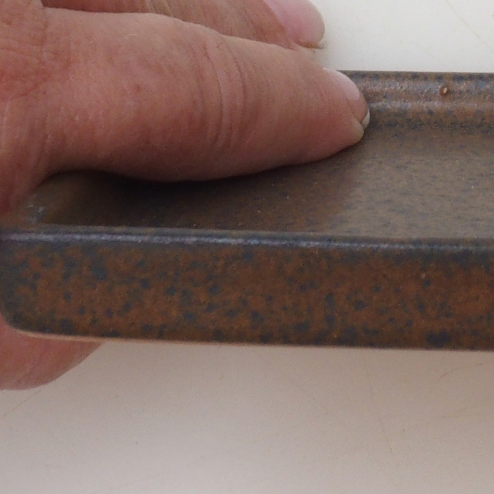 Bonsai bowl square L - 14 x 14 x 1 cm - brown