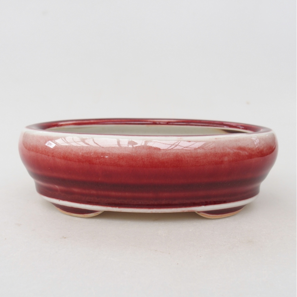 Ceramic bonsai bowl 13 x 8,5 x 4 cm, colour red