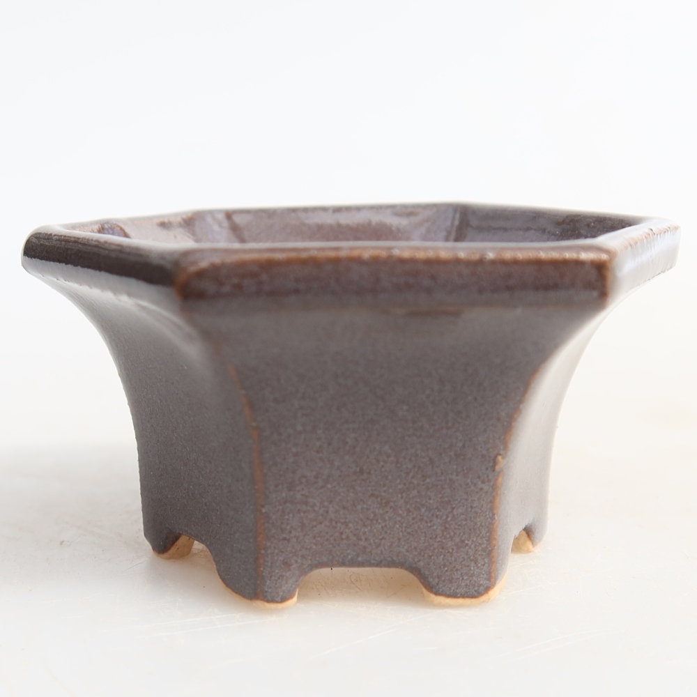 Ceramic bonsai pot, 5.5 x 5 x 3 cm, gray