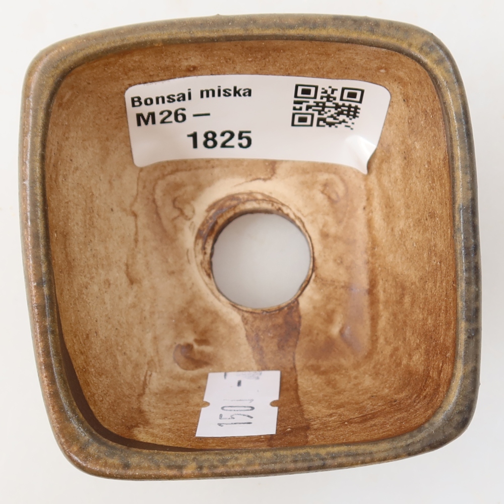 Ceramic bonsai bowl 6 x 6 x 4 cm, brown
