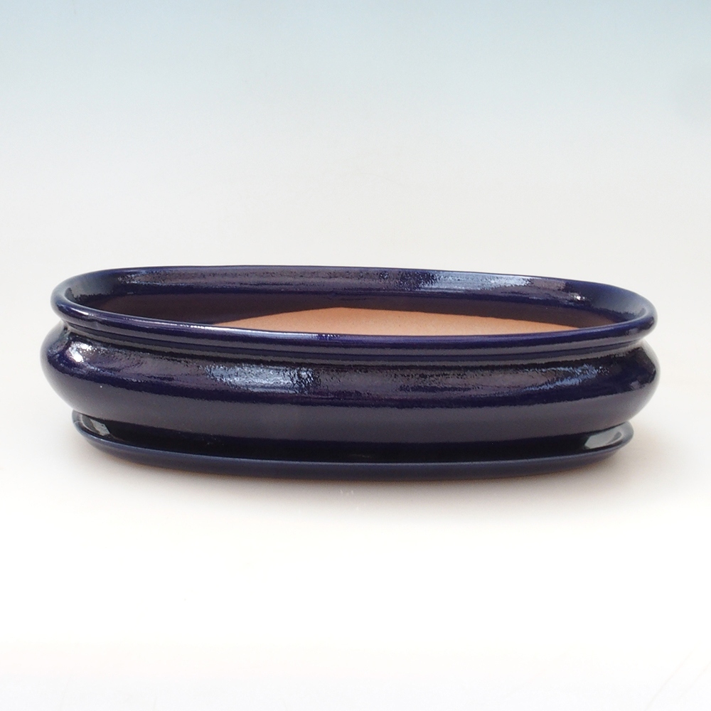 Bonsai bowl + saucer H01 - 12x9x5 cm