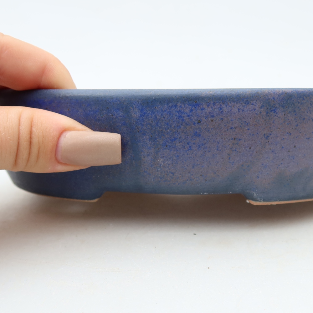 Ceramic bonsai pot, 17 x 14 x 4 cm, blue