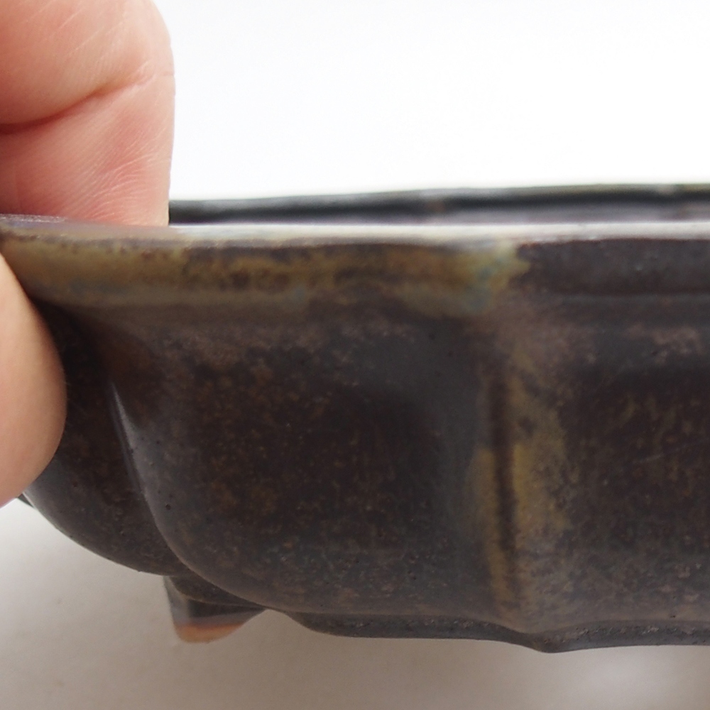 Ceramic bonsai bowl 18 x 18 x 4,5 cm, brown