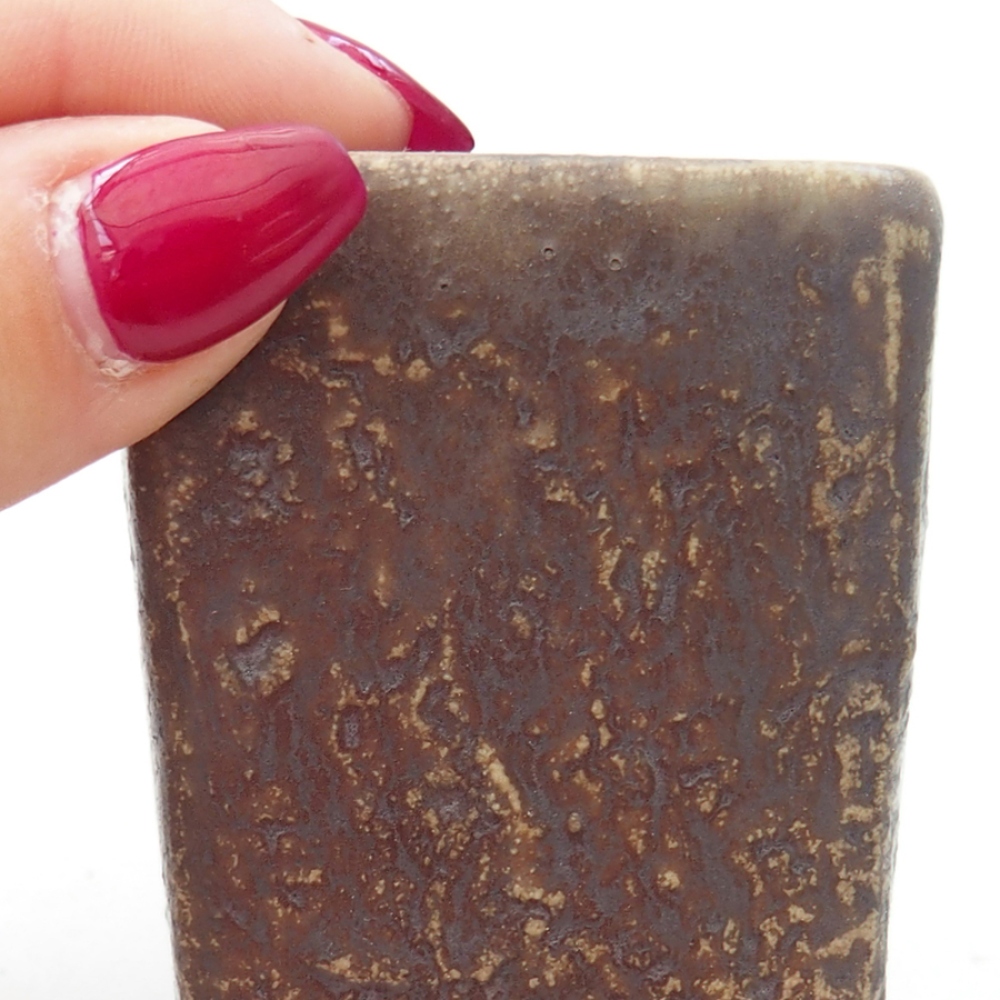 Ceramic bonsai bowl 5 x 5 x 6,5 cm, color brown