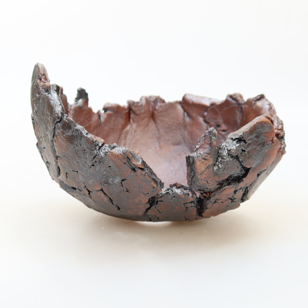 Ceramic Shell, 14.5 x 14 x 8.5 cm, brown