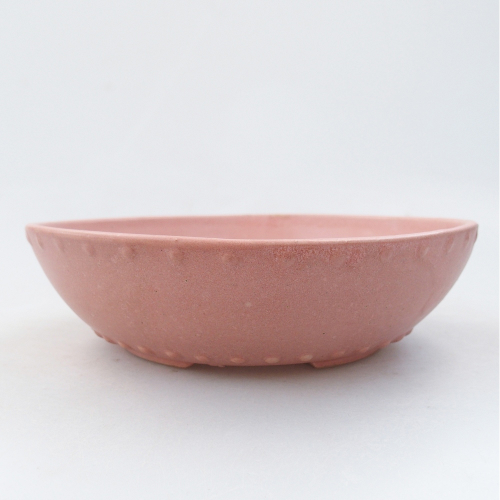 Ceramic bonsai bowl 18 x 18 x 5 cm, pink