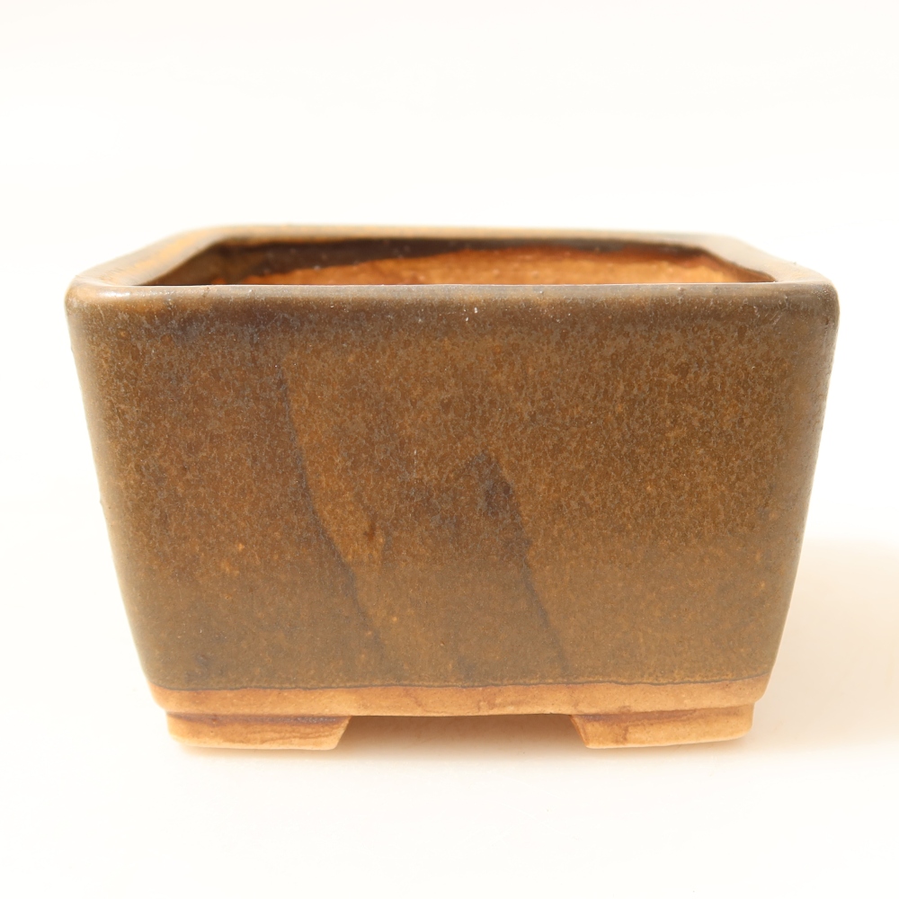 Ceramic bonsai bowl 8,5 x 8,5 x 5,5 cm, brown