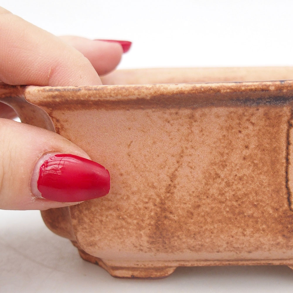 Ceramic bonsai bowl 12,5 x 9 x 5,5 cm, pink