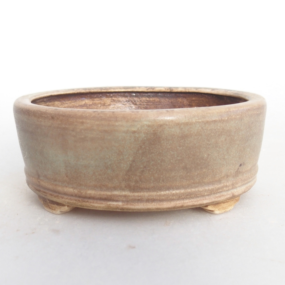 Ceramic bonsai bowl 9 x 9 x 3,5 cm, green