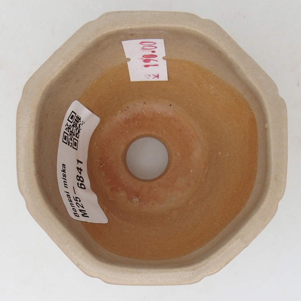 Ceramic bonsai bowl 7,5 x 7,5 x 6 cm, colour beige