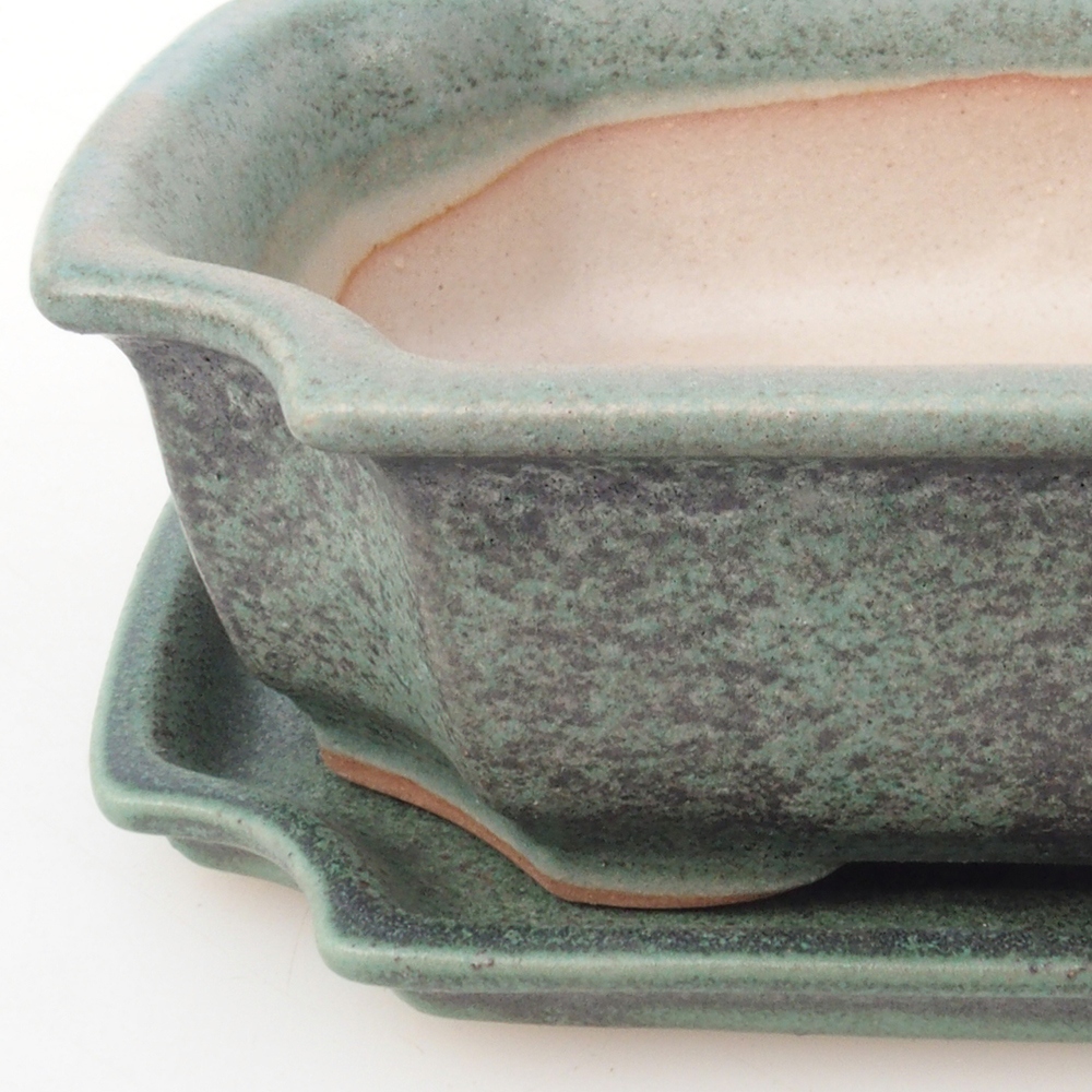 Bonsai bowl + saucer H01 - 12x9x5 cm