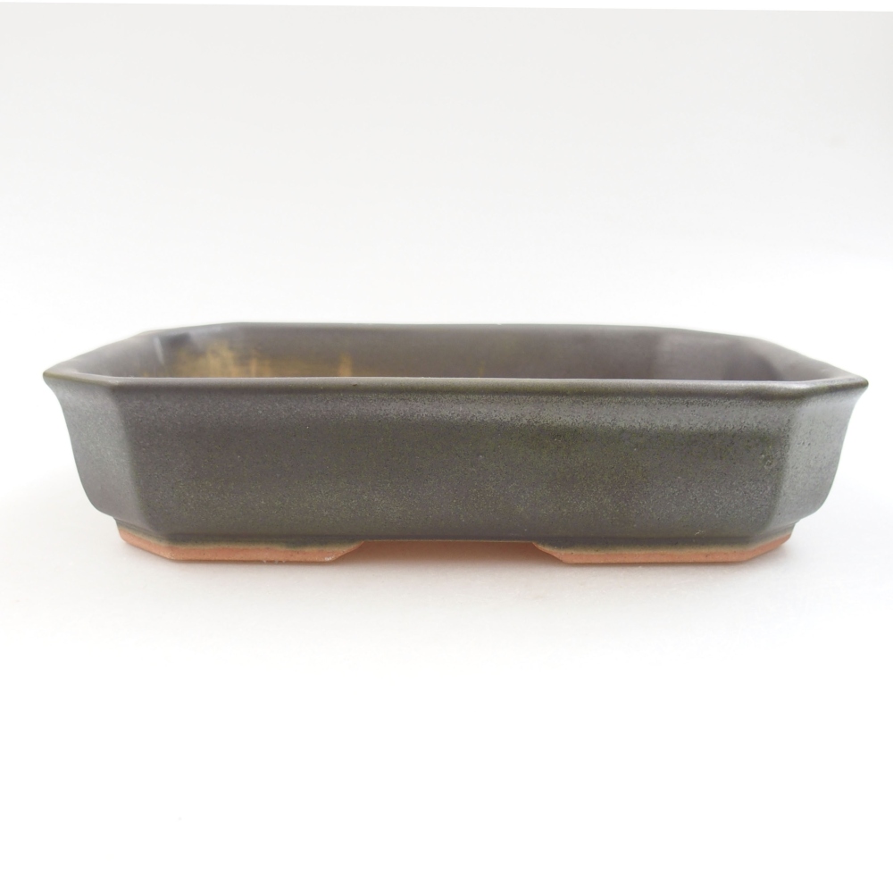 Ceramic bonsai bowl 19 x 13,5 x 4,5 cm, color gray
