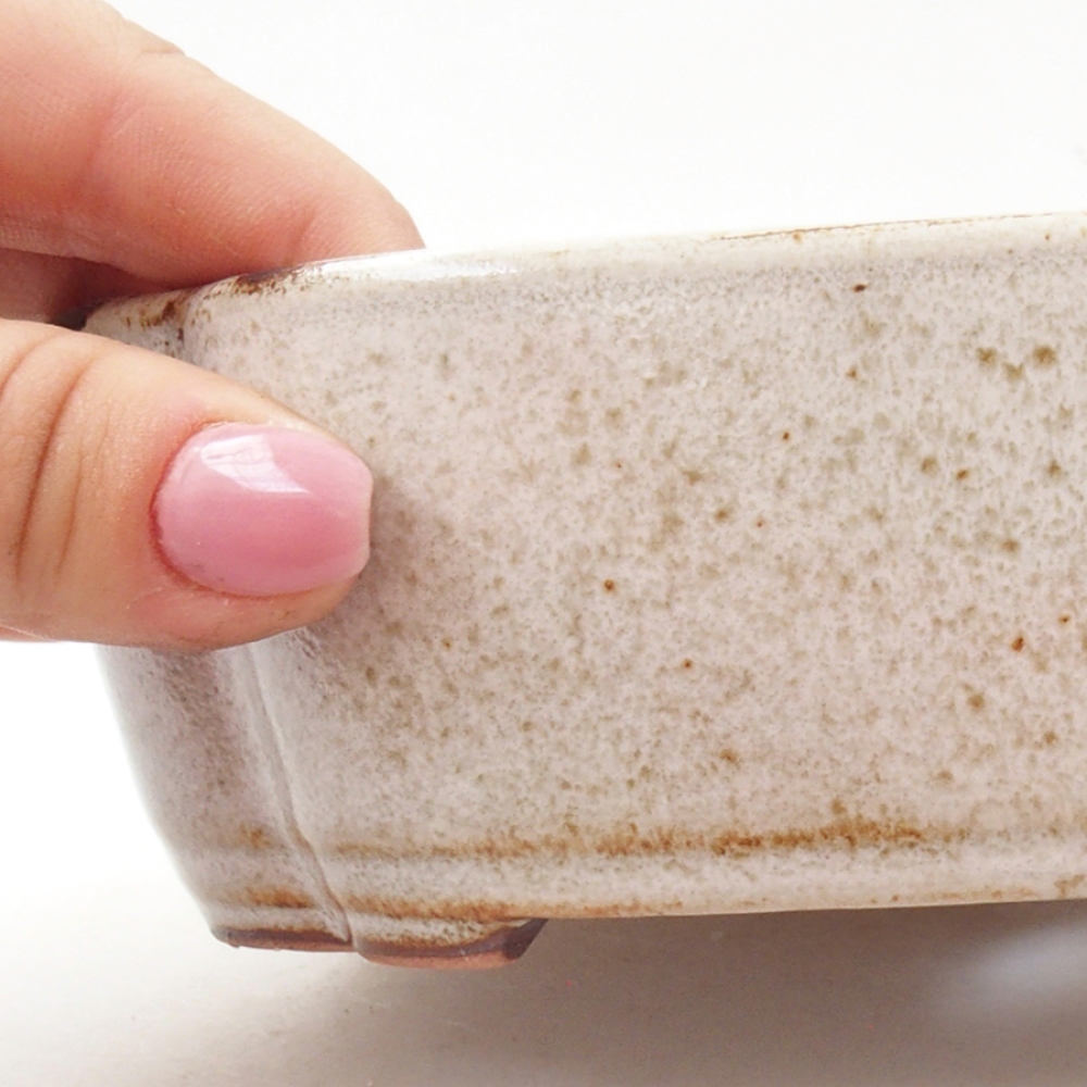 Ceramic bonsai bowl 18 x 13 x 5 cm, color white