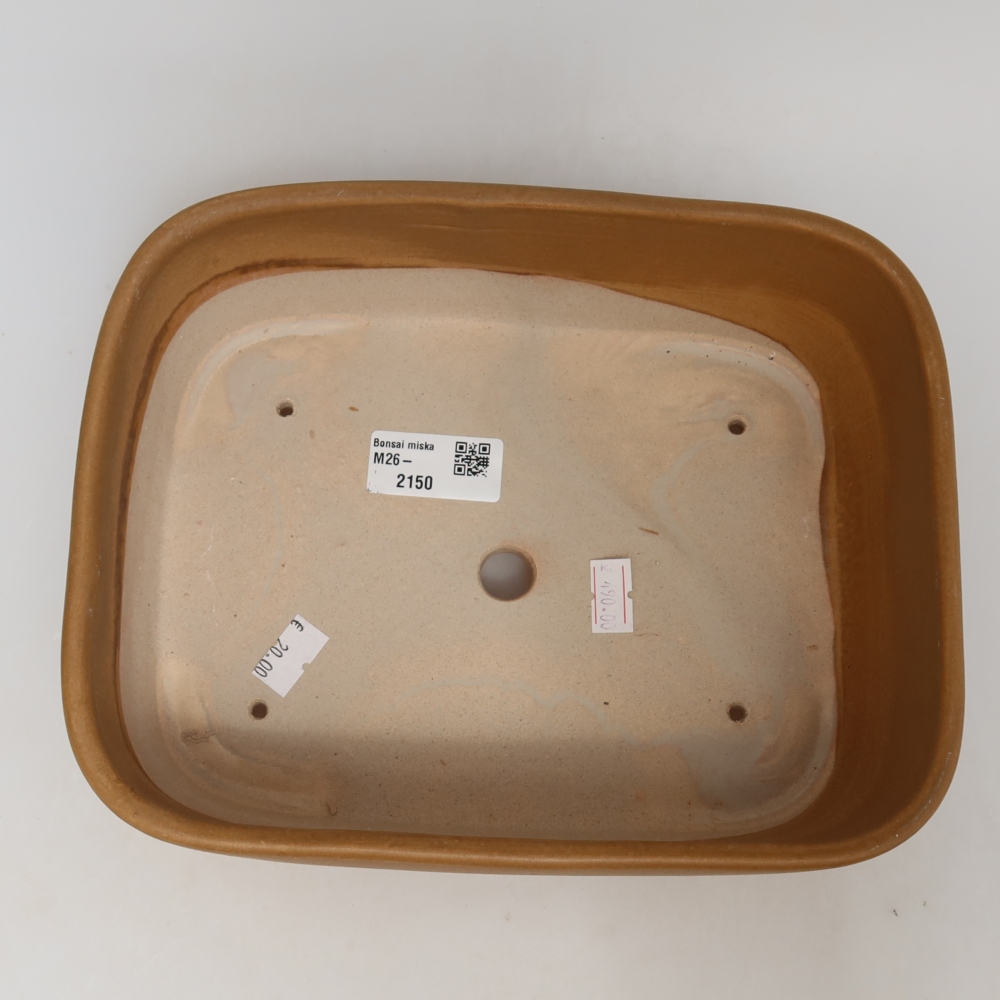 Ceramic bonsai pot, 23 x 17.5 x 7.5 cm, brown