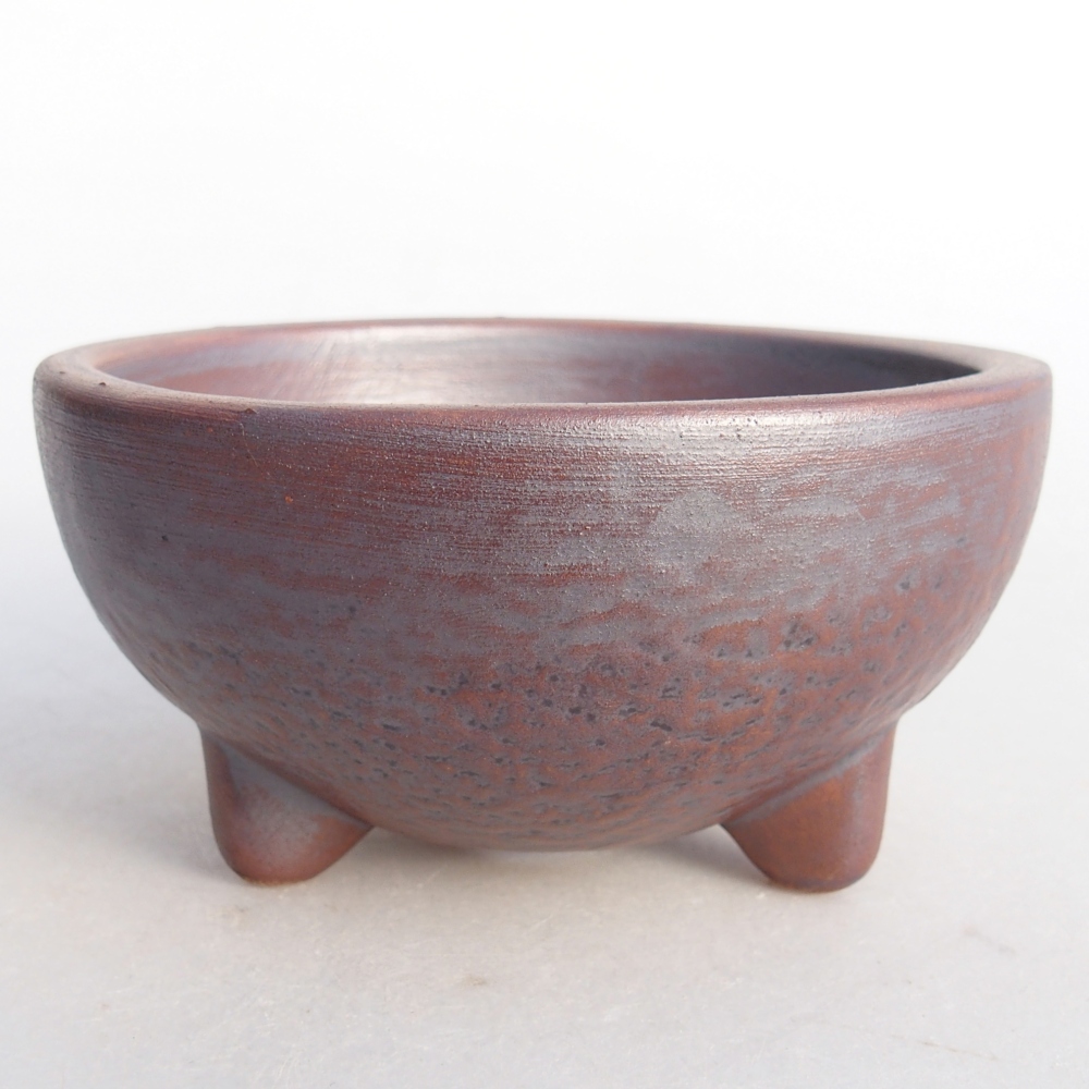 Ceramic bonsai bowl 10 x 10 x 5 cm, metal colour