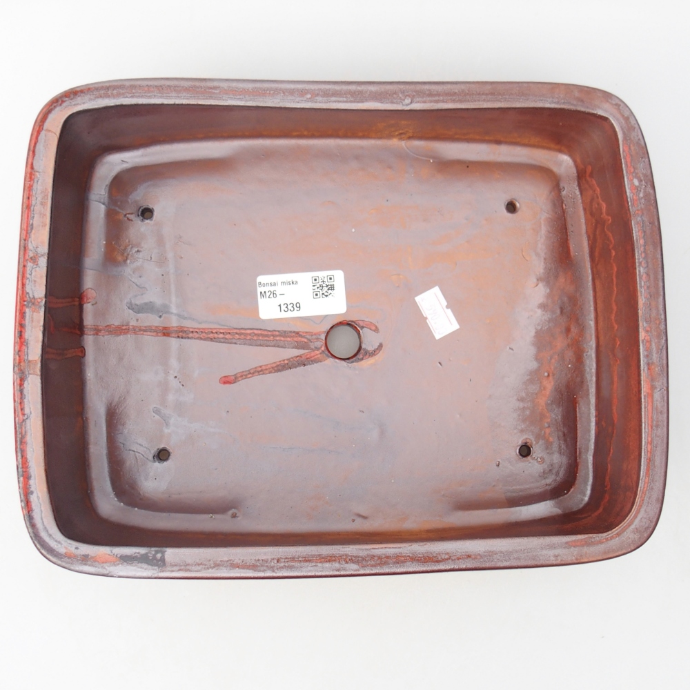 Ceramic bonsai bowl 26,5 x 20,5 x 6,5 cm, brown