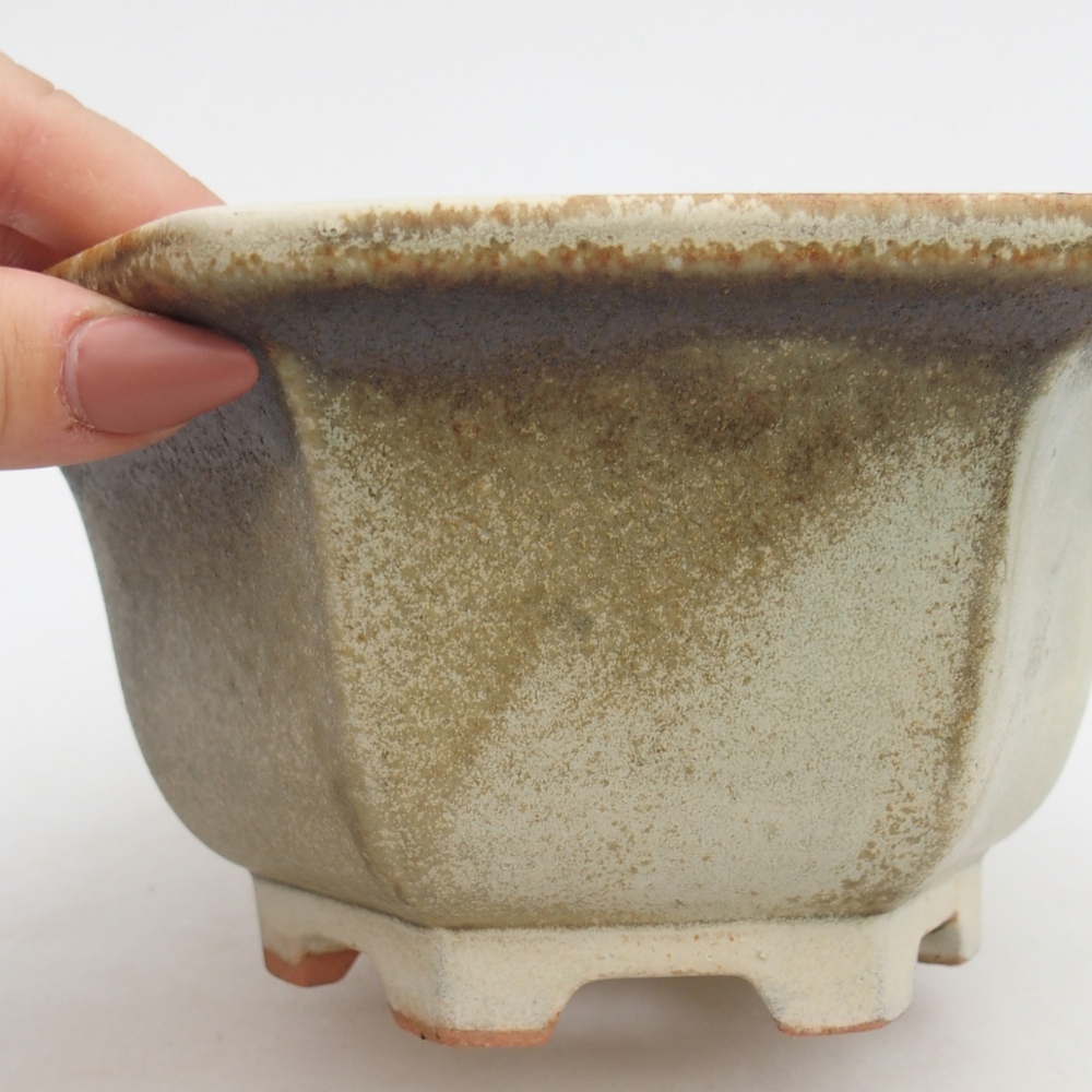 Ceramic bonsai bowl 18,5 x 16,5 x 9 cm, green