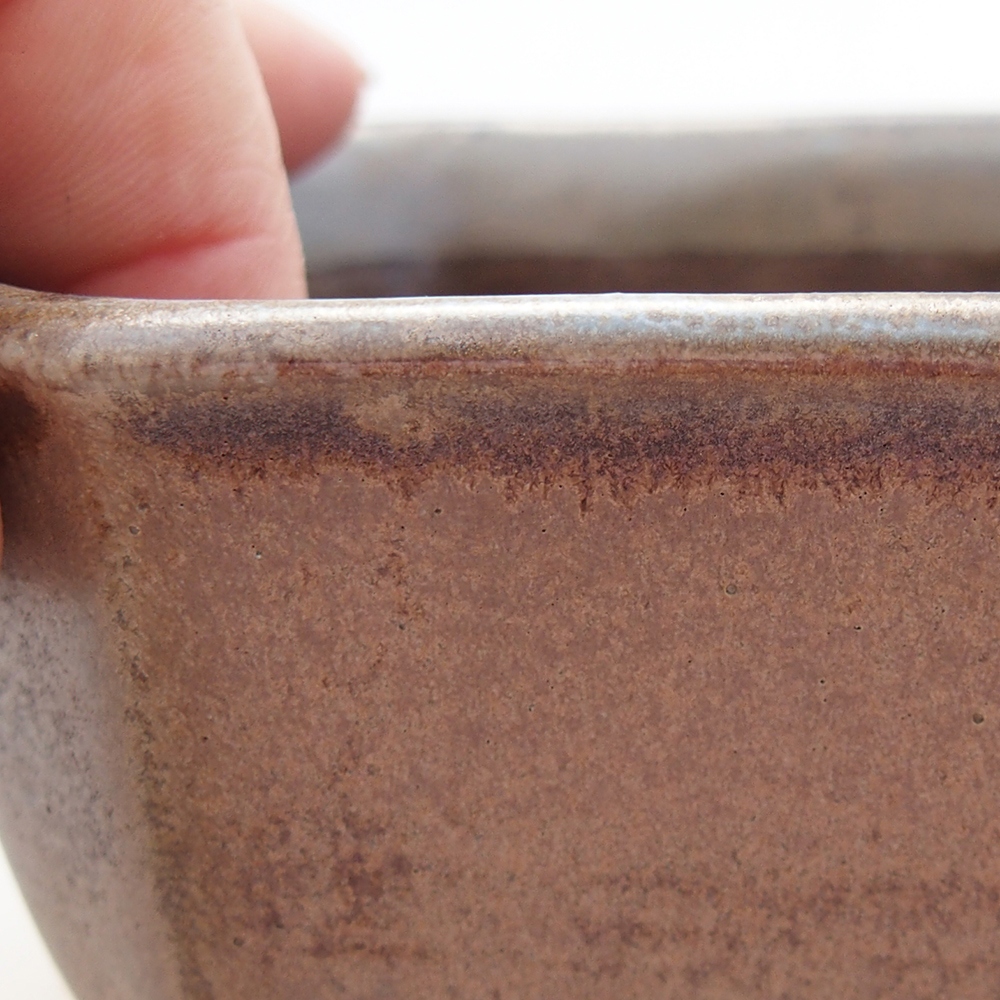 Ceramic bonsai bowl 10 x 10 x 6 cm, grey