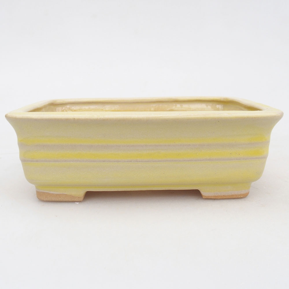 Ceramic bonsai bowl 13,5 x 10 x 4,5 cm, yellow
