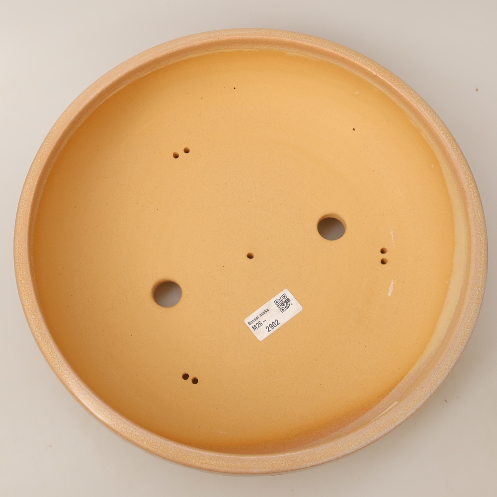 Ceramic bonsai pot, 31.5 x 31.5 x 7.5 cm, beige