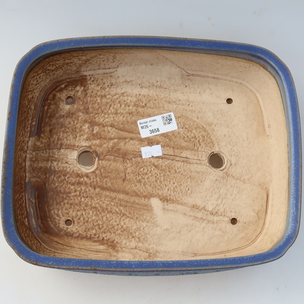 Ceramic bonsai pot, 29 x 23 x 7 cm, blue